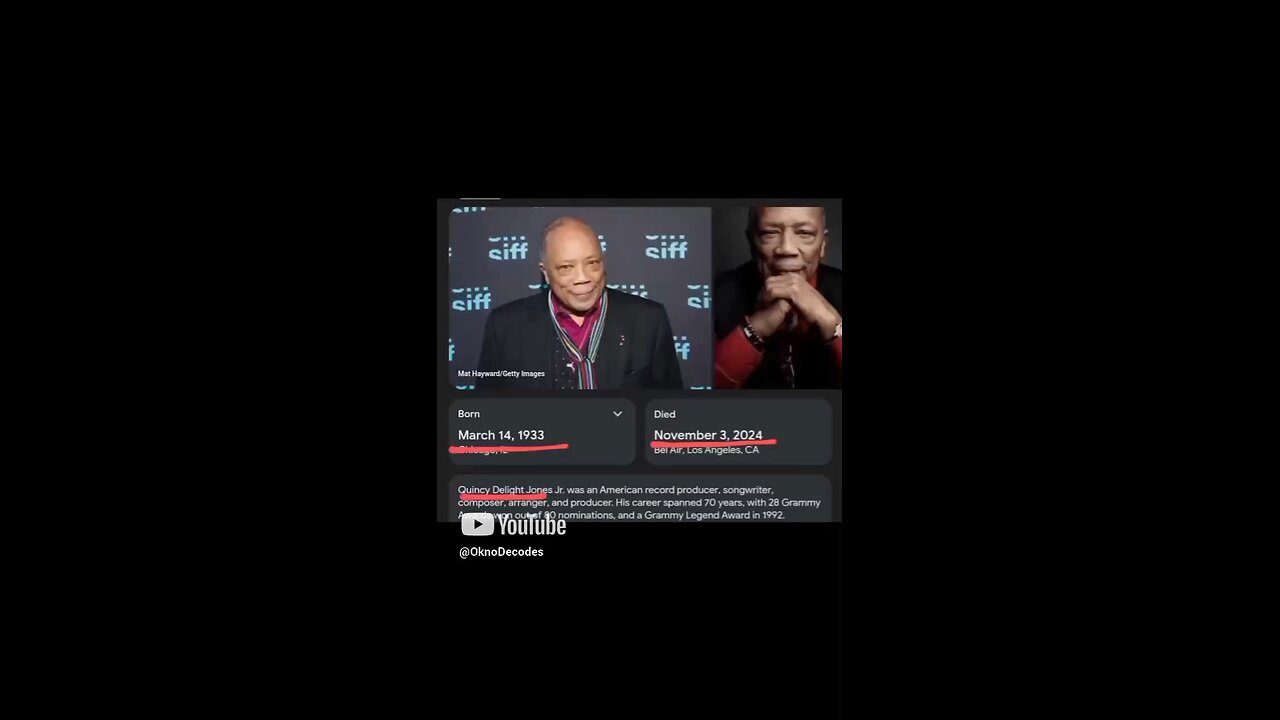 QUINCY JONES FORECASTS THE NEXT PRESIDENTIAL ELECTION???? Expand Screen. Pause to Read.