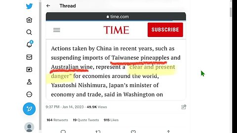 🟨 中國對世界來說是一個“明顯而現實的危險”💀？