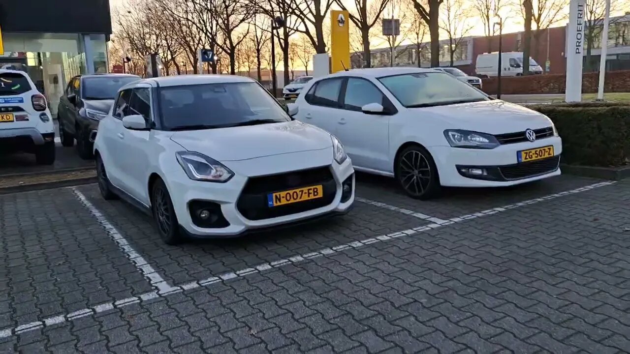 All WHITE battle ZC33S Suzuki Swift Sport Hybrid VS VW Volkswagen Polo. Hothatches Performance cars