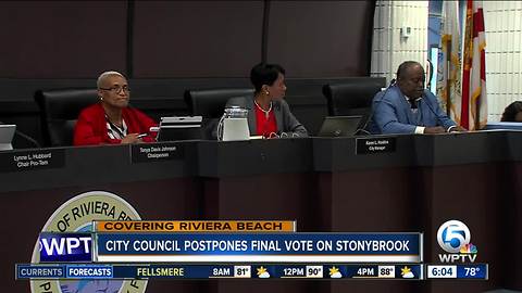 Riviera Beach council postpones vote on Stonybrook renovation