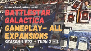 Battlestar Galactica S5E2 Boardgame Season 5 Episode 2 - All Expansions - Turn 2 - 3