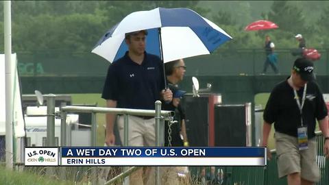 Wet start to day two of US Open Championship at Erin Hills