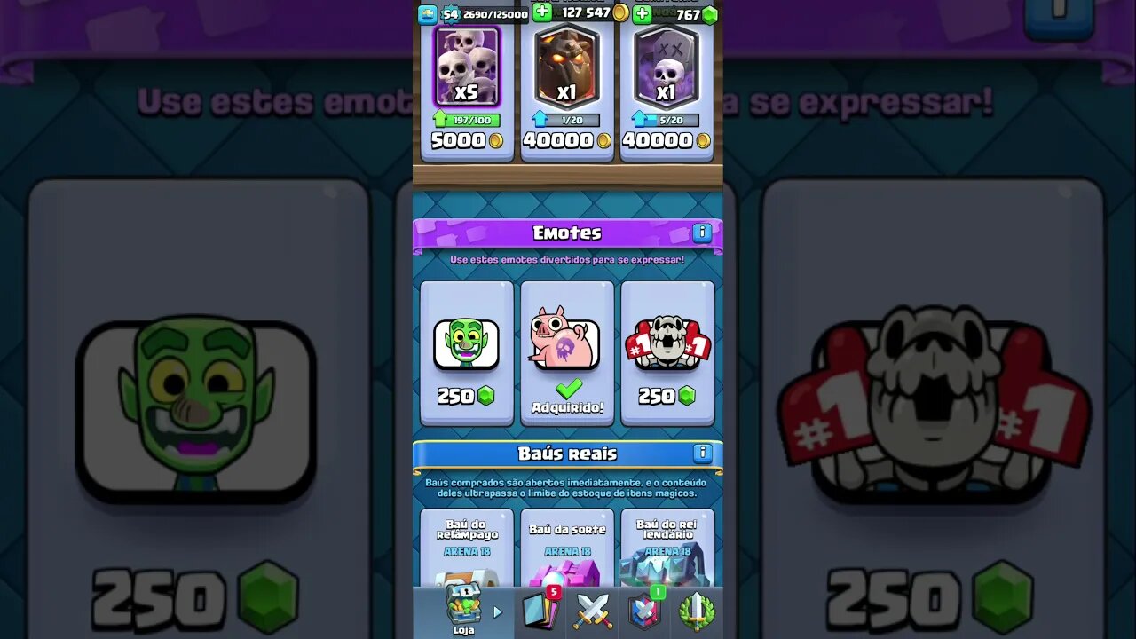 CLASH ROYALE - COMPREI OUTRO EMOTE