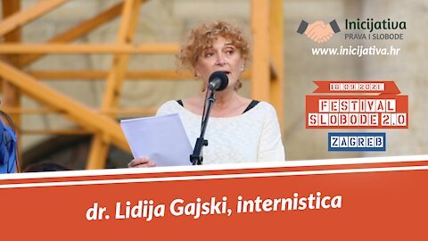 Dr. Lidija Gajski, govor na Festivalu Slobode 2.0 Zagreb 18.09.2021.