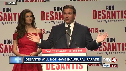 Incoming Florida Governor DeSantis to be sworn in Tuesday; cancels parade just days before