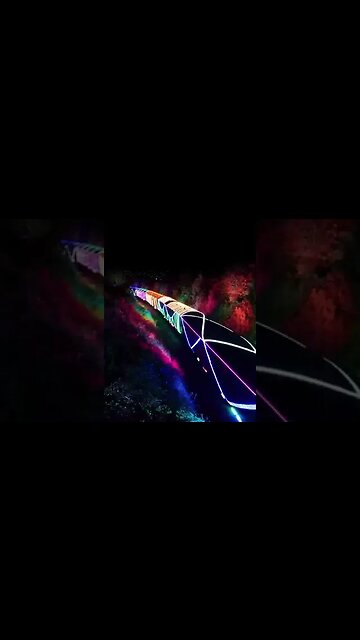 Who doesn't love a train covered in Christmas lights?