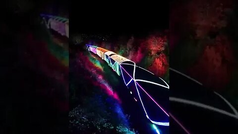 Who doesn't love a train covered in Christmas lights?