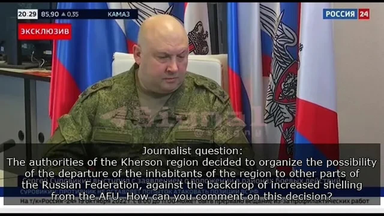 First interview with new commander of Russian Army General Surovikin