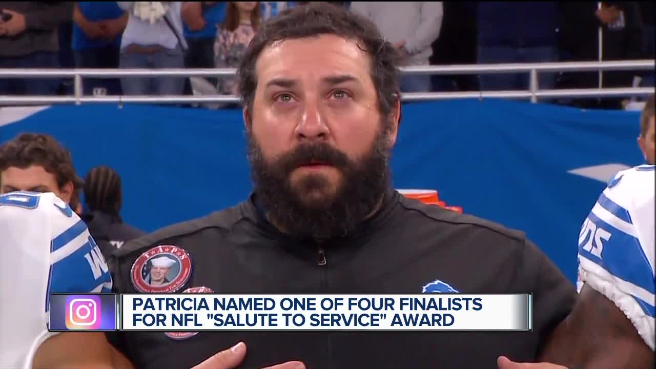 Lions coach Matt Patricia a finalist for 'Salute to Service' Award