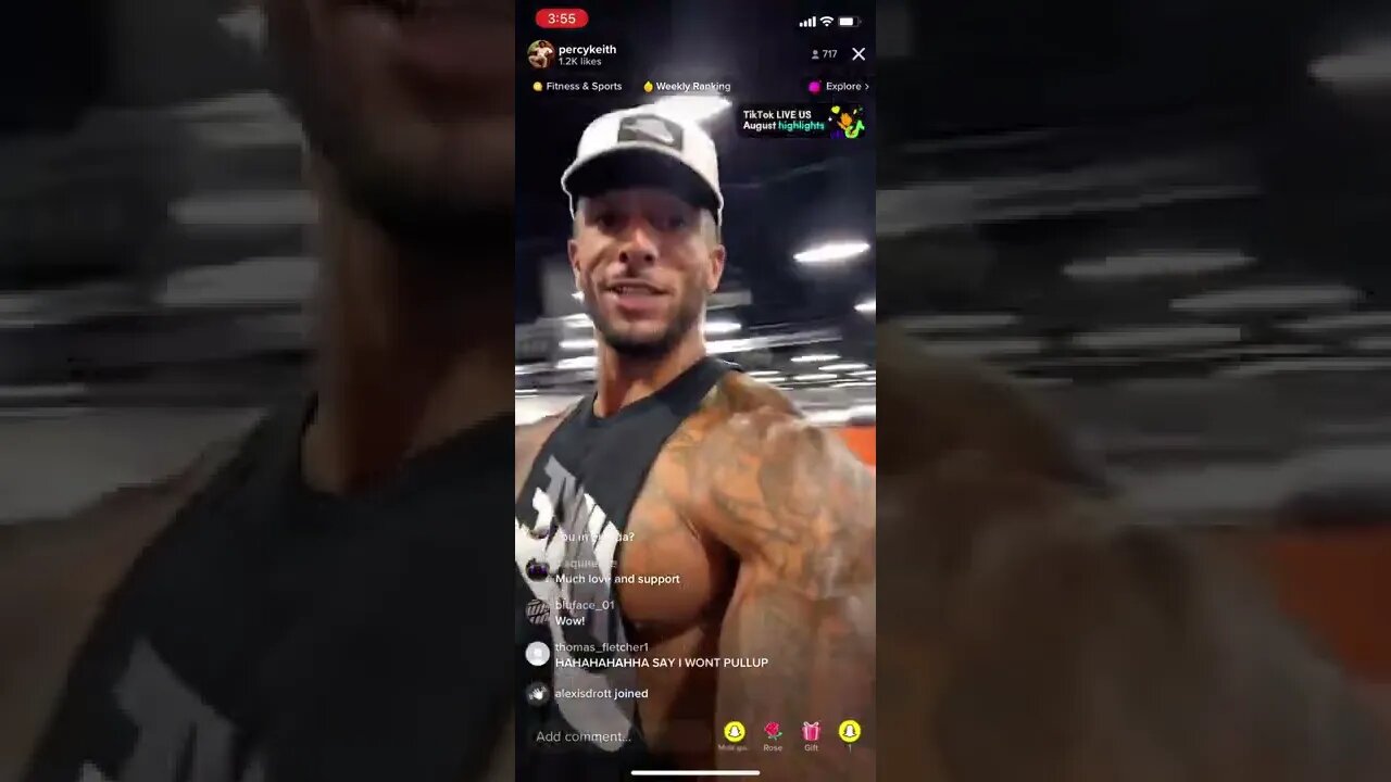 PERCY KEITH IN THE GYM ON TIKTOK LIVE