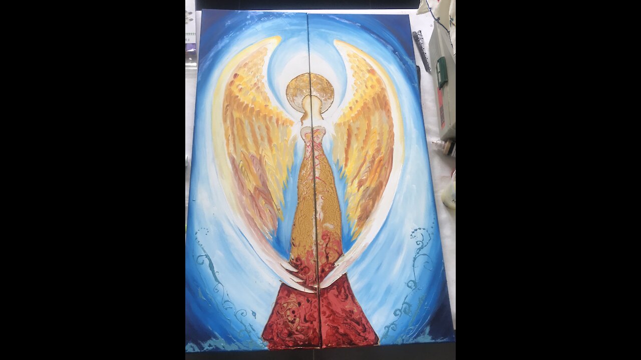 Sun on angel painting