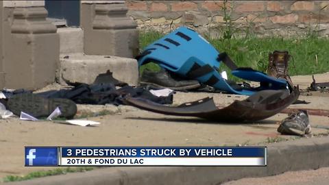 Three pedestrians struck by vehicle