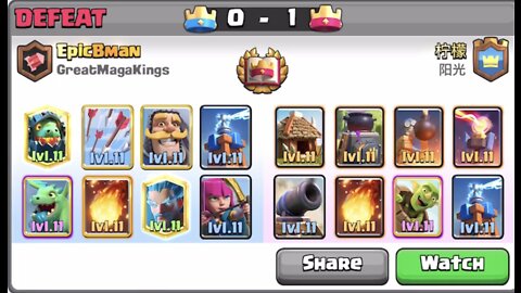 Beat in Clash Royale tiebreaker by buildings, fireballs, and goblin barrels only