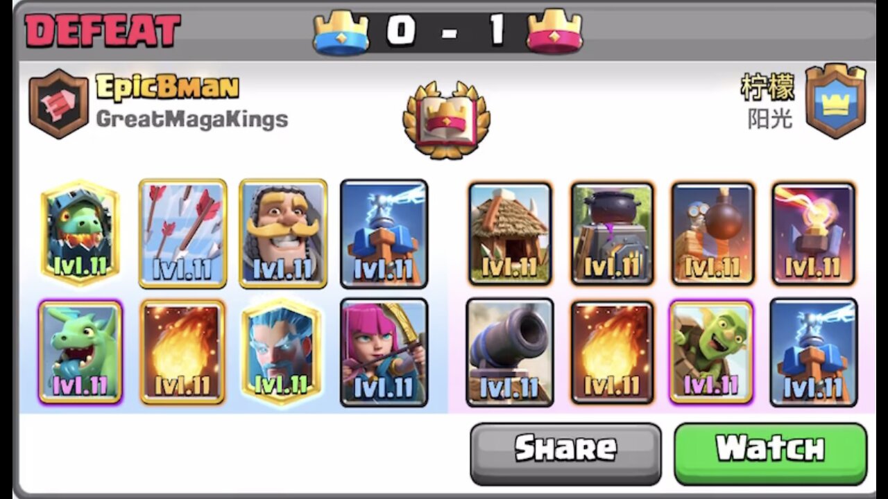 Beat in Clash Royale tiebreaker by buildings, fireballs, and goblin barrels only