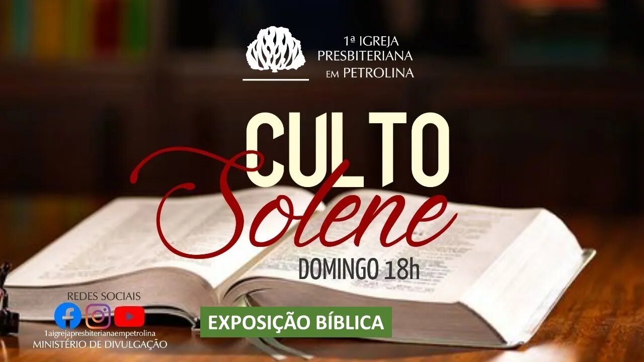 Exposição Bíblica- Culto Solene | 17/09/2023 | Rev. José Renato🔰Aconselhando uns aos outros....