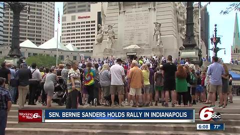 Sen. Bernie Sanders holds rally in Indianapolis