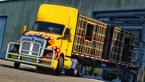 Transporting wood panels with Kenworth T680 Duty day cabin | ATS Gameplay