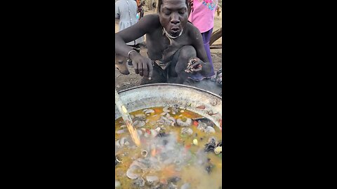 hadzabe Tribe eating