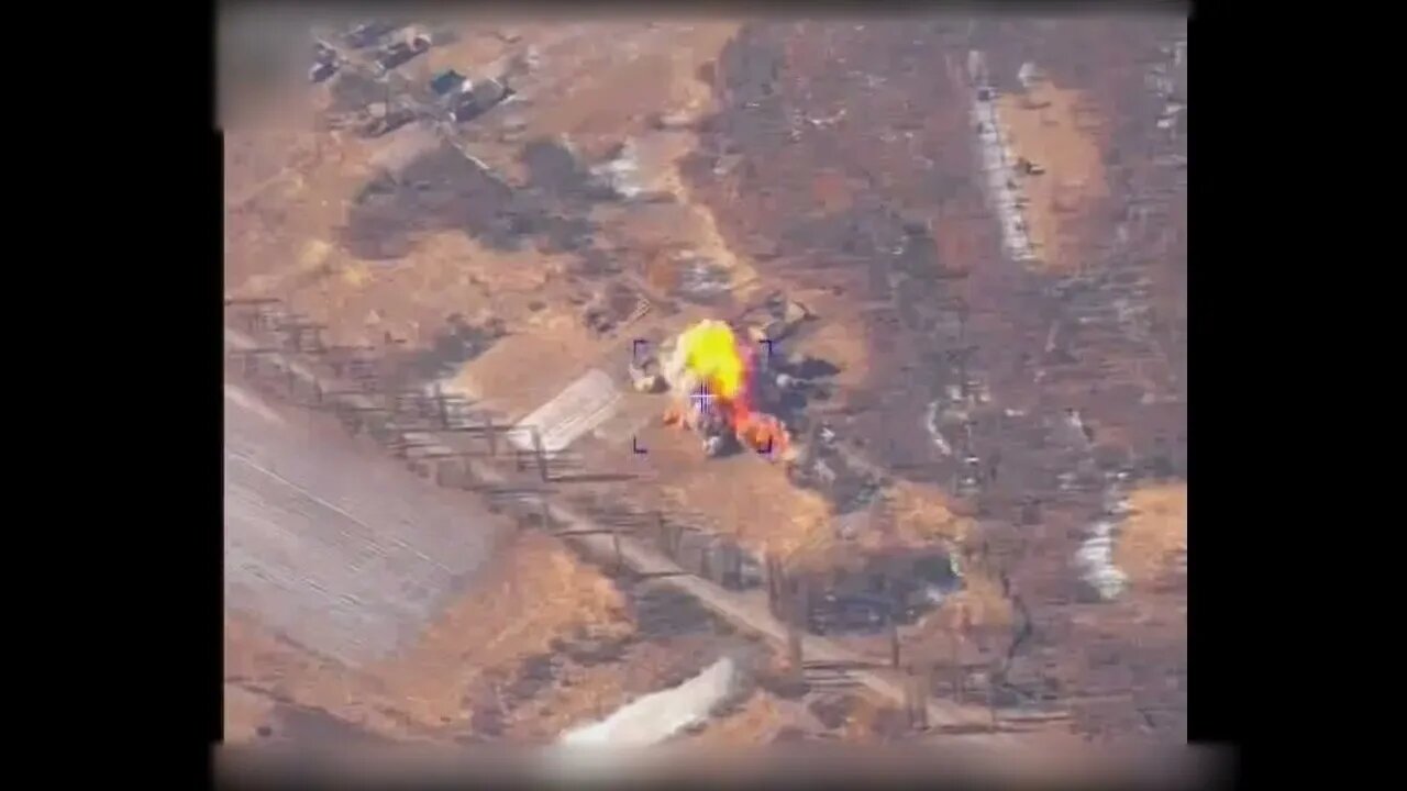 Ukrainian army ammunition warehouse destruction by Russian artillery