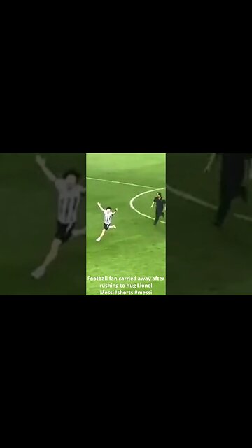 Football fan carried away after rushing to hug Lionel Messi #shorts #messi #leomessi