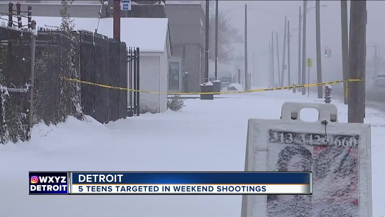 5 teens targeted in weekend shootings in Detroit