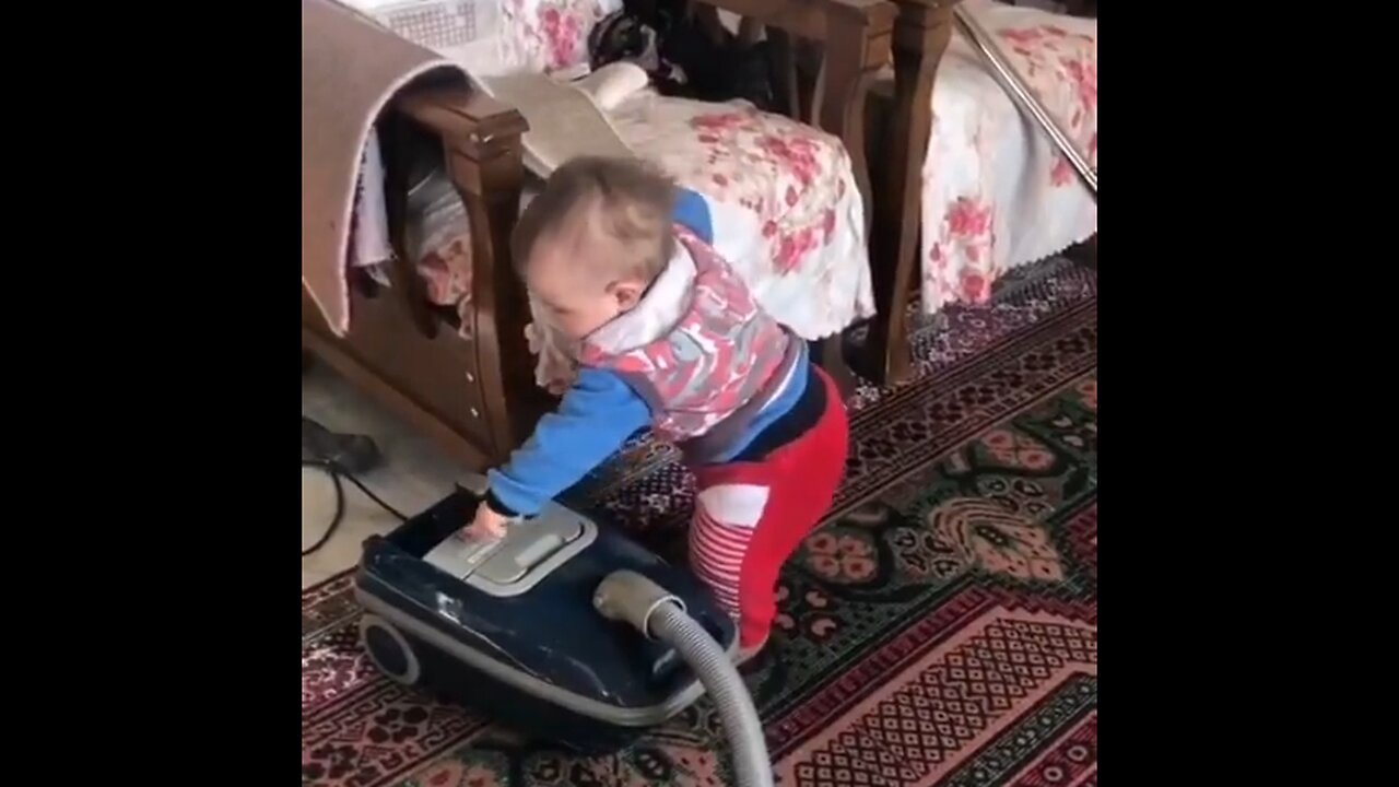 This Toddler Vacuuming Should Put A Smile On Your Face