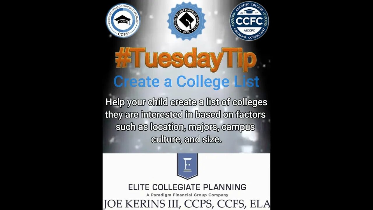 #tuesdaytip - Create a College List