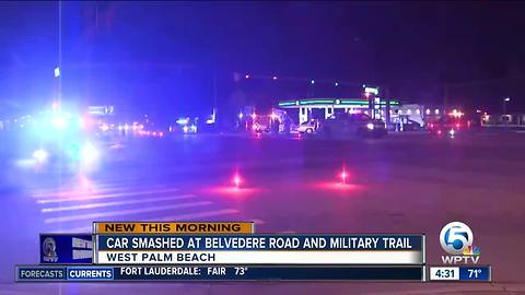 Vehicle crash closes southbound Military Trail near PBIA