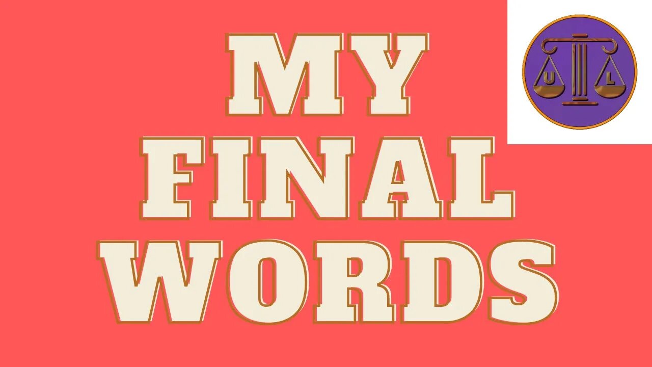 My final words