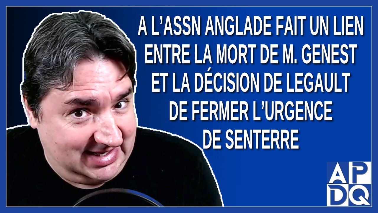 Anglade fait un lien entre la mort de M. Genest et la décision de Legault de fermer les urgences