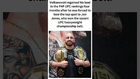 Alex Volkanovski ranked first among UFC fighters. #shorts