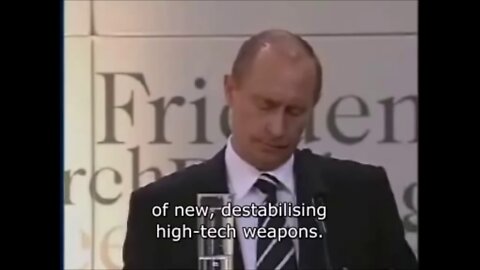 Vladimir Putin's landmark speech in 2007 at 43rd Munich Security Conference where he criticized the US for its striving for a unipolar world, unrestrained use of force and disdain for international law