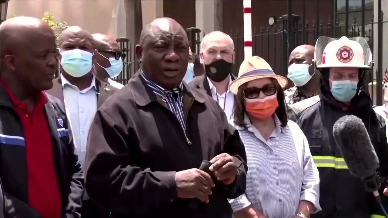 Fire Blazed At The South African Parliament