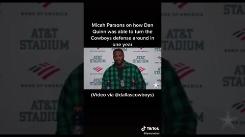 Micah Parsons on how Dan Quinn was able to turn the Cowboys defense around in one year 🚨