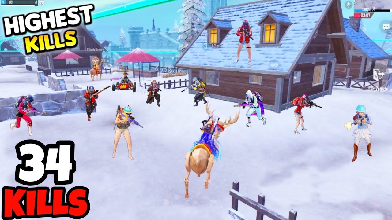 Highest Kills in NEW Snow Mode in BGMI • (34 KILLS) • BGMI Gameplay