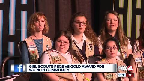 Girl Scouts receive gold award for work in the community