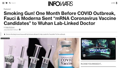 Fauci Sent mRNA Coronavirus Vaccine Candidates to Wuhan Lab