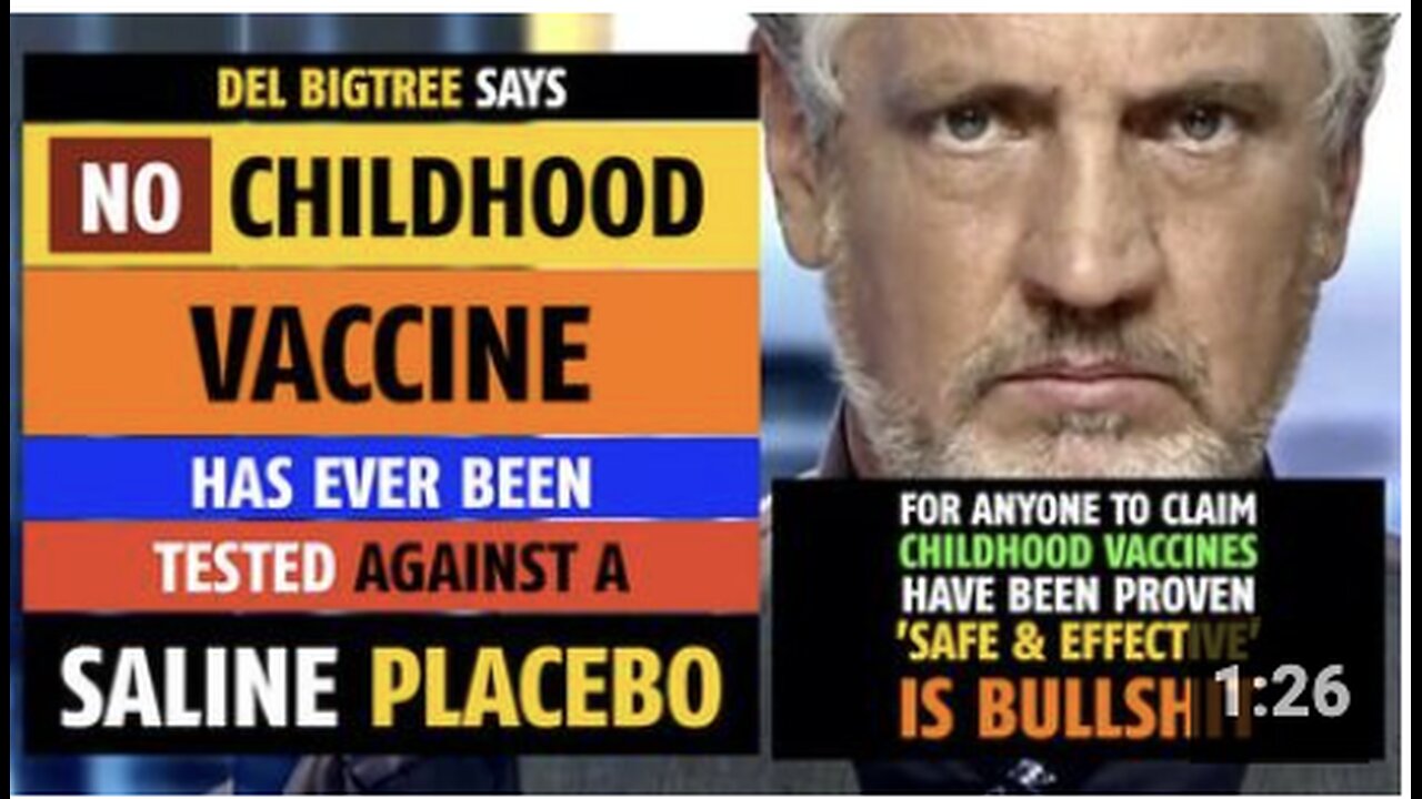 NO childhood vaccine has ever been tested against a saline placebo, says Del Bigtree