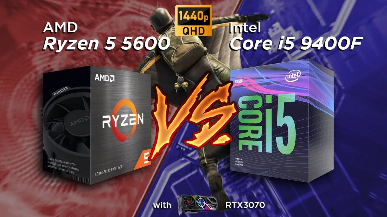 COMPARATIVO - AMD Ryzen 5 5600 vs INTEL Core i5 9400F em 5 jogos | 2K 60FPS