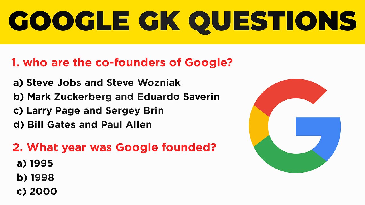 Google Company GK Questions and Answers | General Knowledge | Interesting | Skills Pe