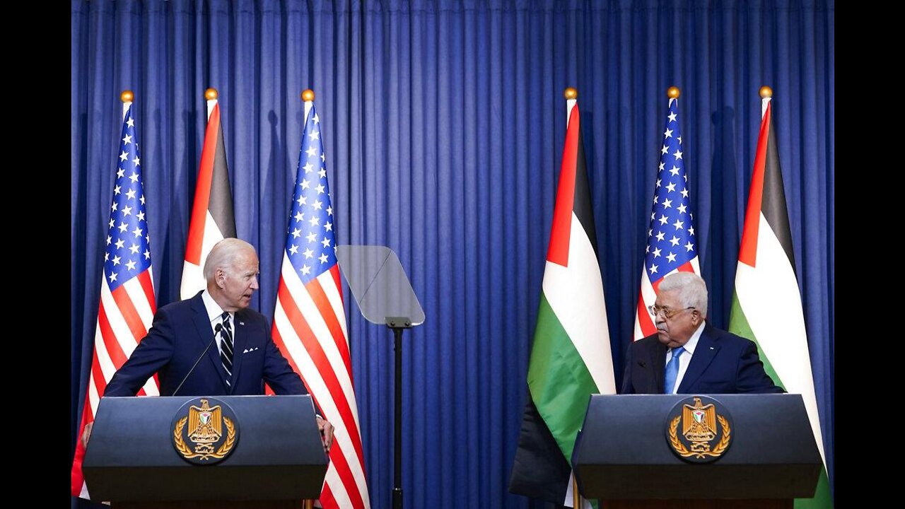 US President Joe Biden delivers a speech Augusta Victoria Hospital in east Jerusalem