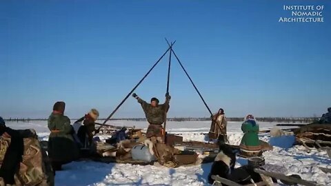 Warmest ! tent ! on ! earth pitching in the siberian arctic winter