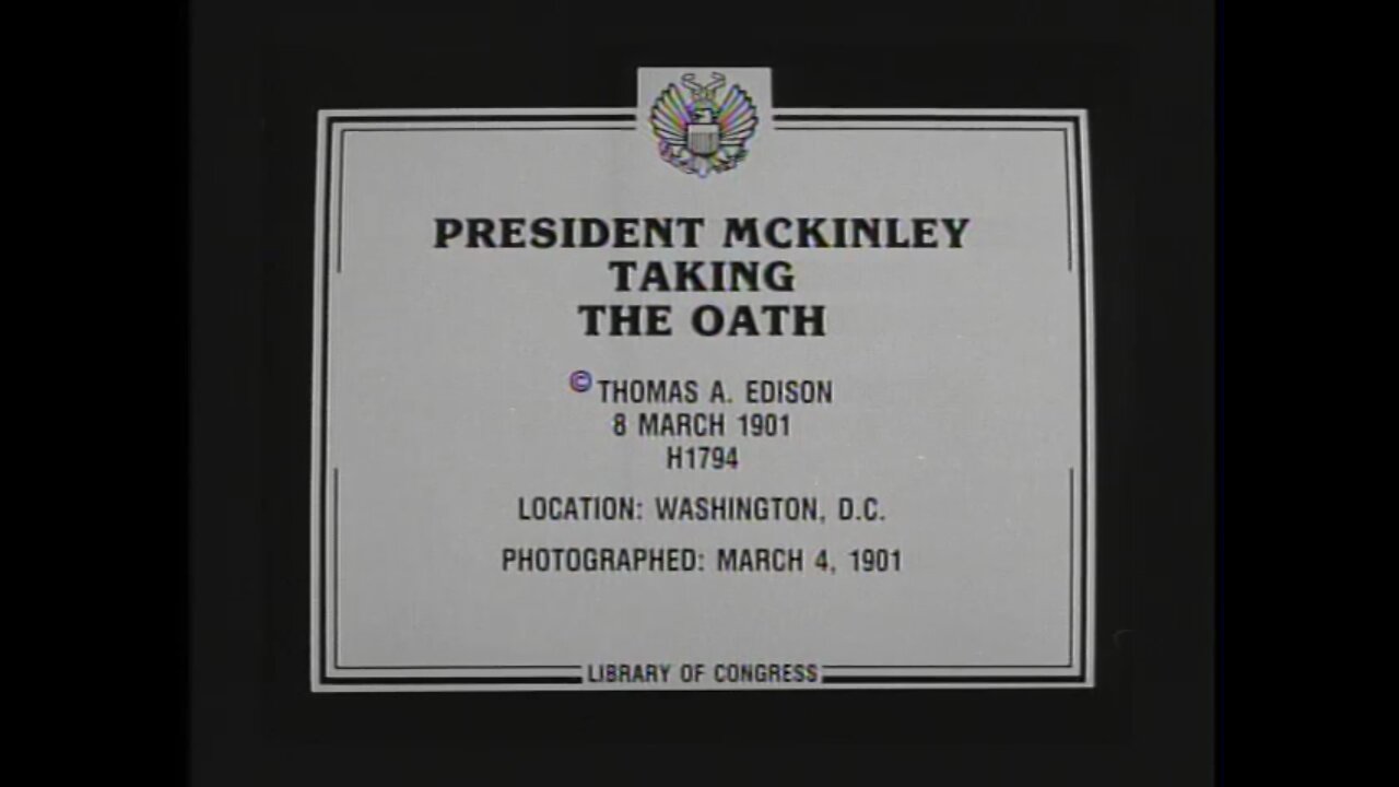 President McKinley Taking The Oath Of Office (1901 Original Black & White Film)