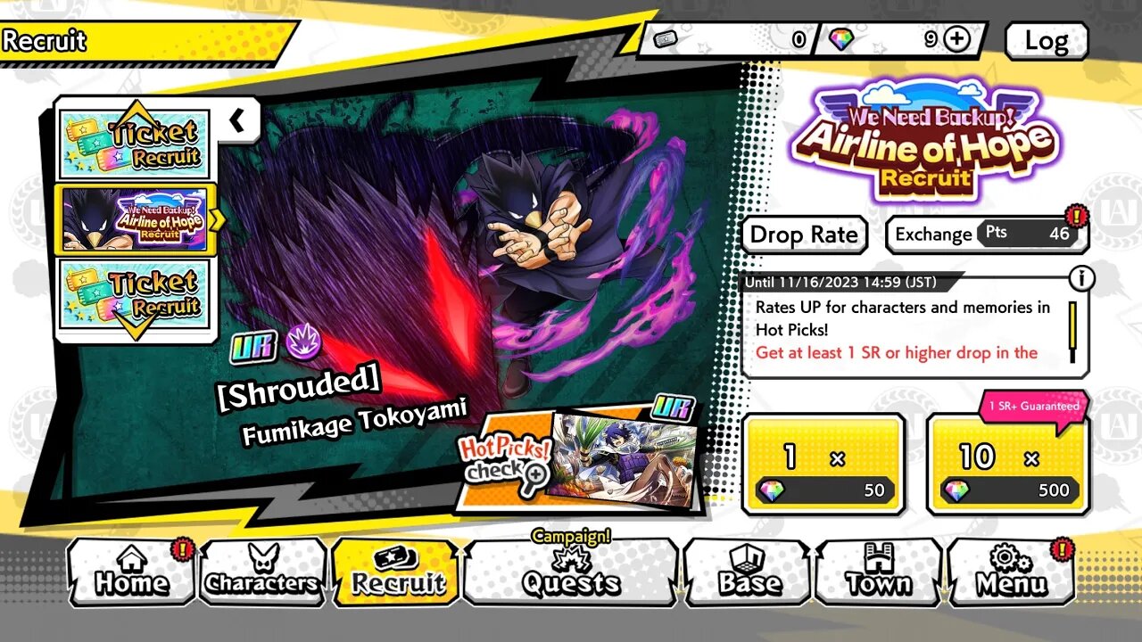 My Hero Ultra Impact Tokoyami Shaft Incominggggg