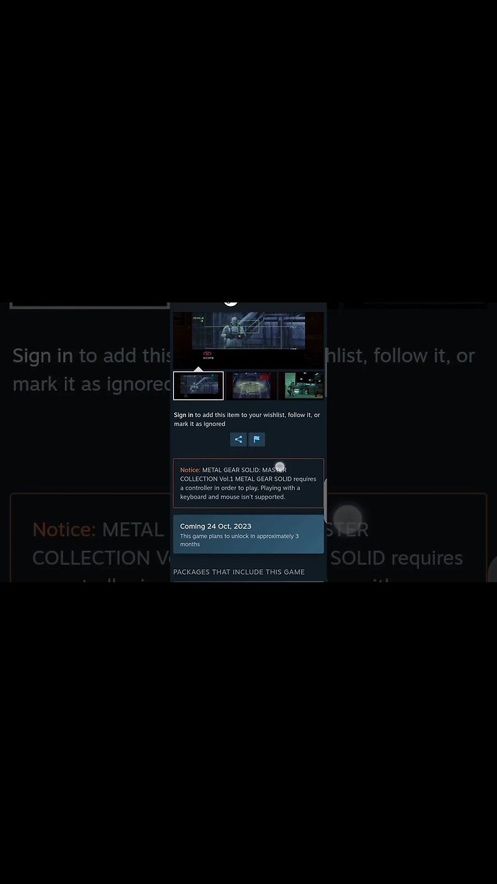 Metal Gear Solid Master Collection Vol.1 Will Have No Keyboard/Mouse Support #shorts #mgs