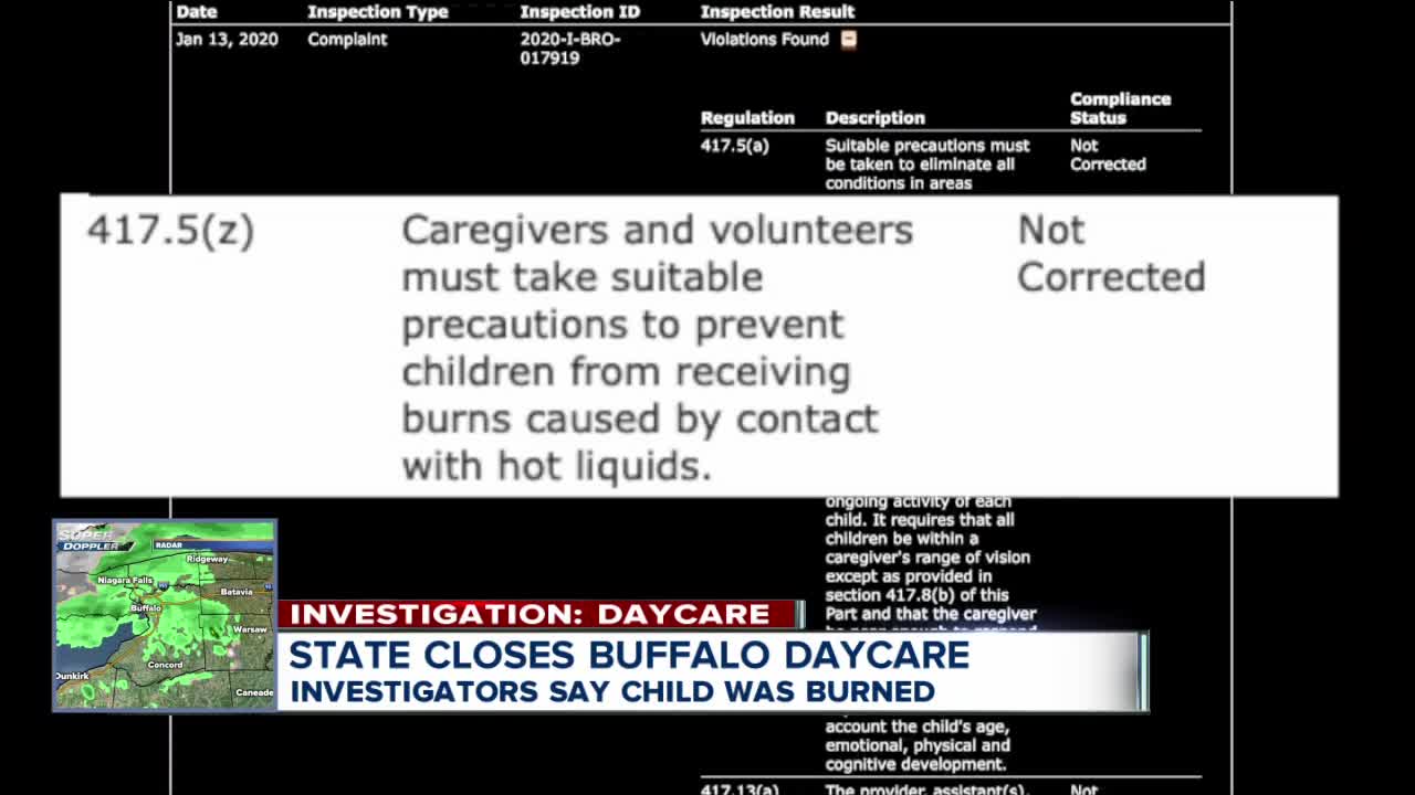 State investigators: child burned by hot liquid at Buffalo daycare, provider's license suspended