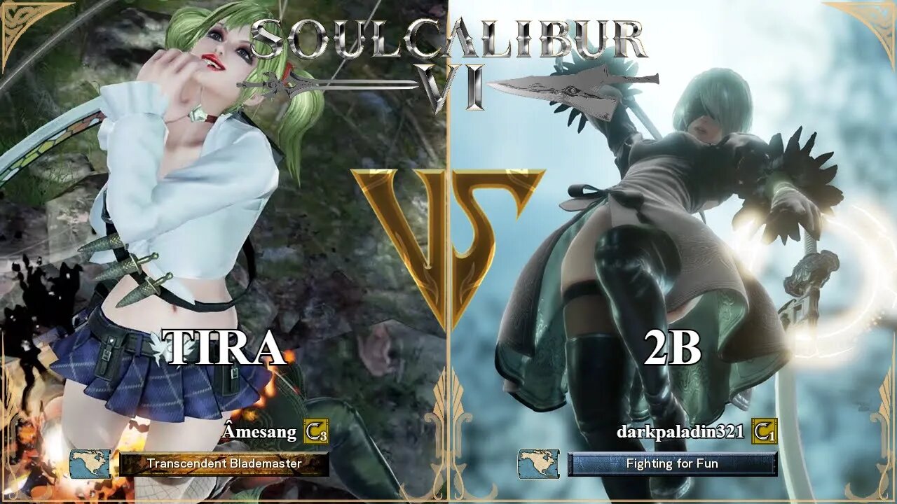 Tira (Amesang) VS 2B (darkpaladin321) (SoulCalibur VI — Xbox Series X Ranked)