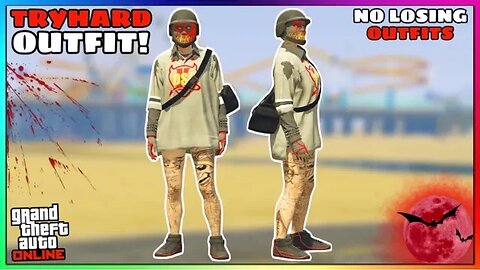 Halloween Ripped Shirt Logo Merge Female Tryhard Glitched Outfit (No Transfer) (GTA Online)