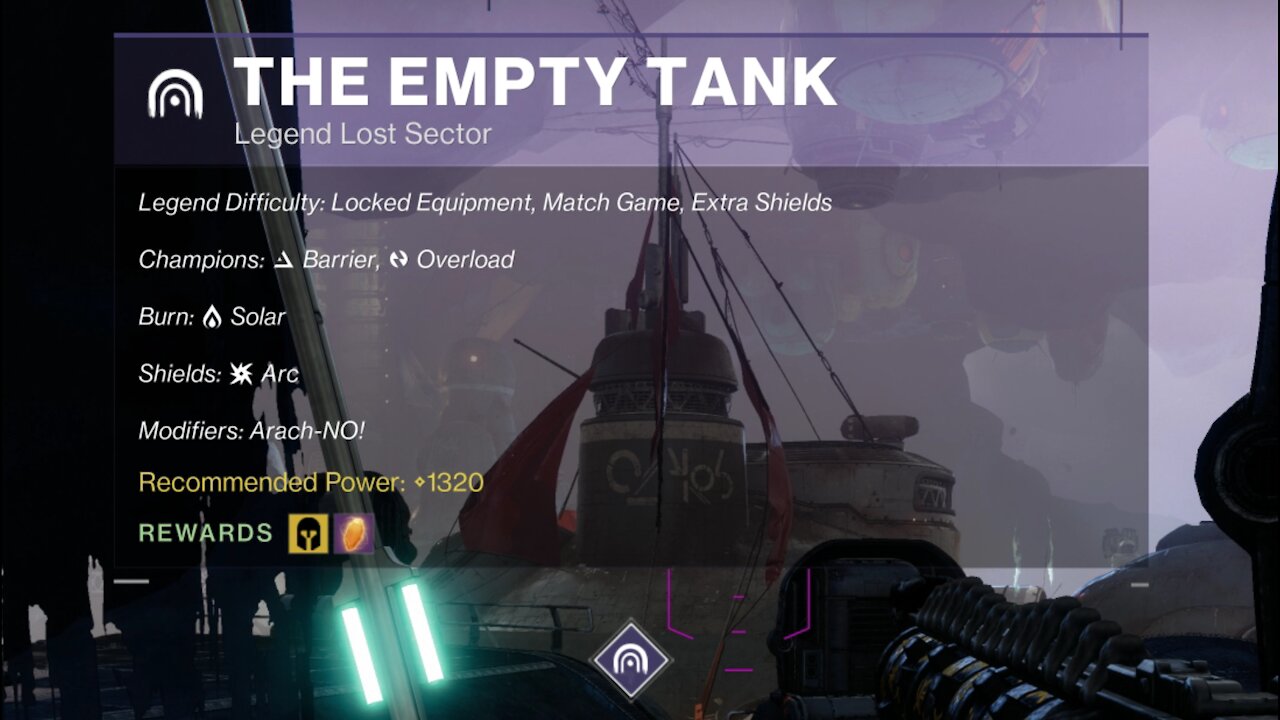 Destiny 2 Legend Lost Sector: The Empty Tank on the Tangled Shore 9-7-21