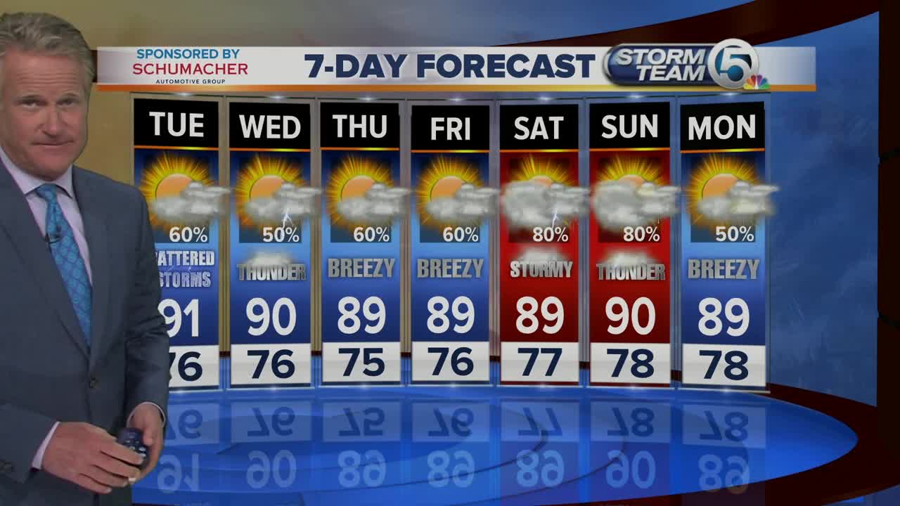 Latest Weather Forecast 11 p.m. Monday
